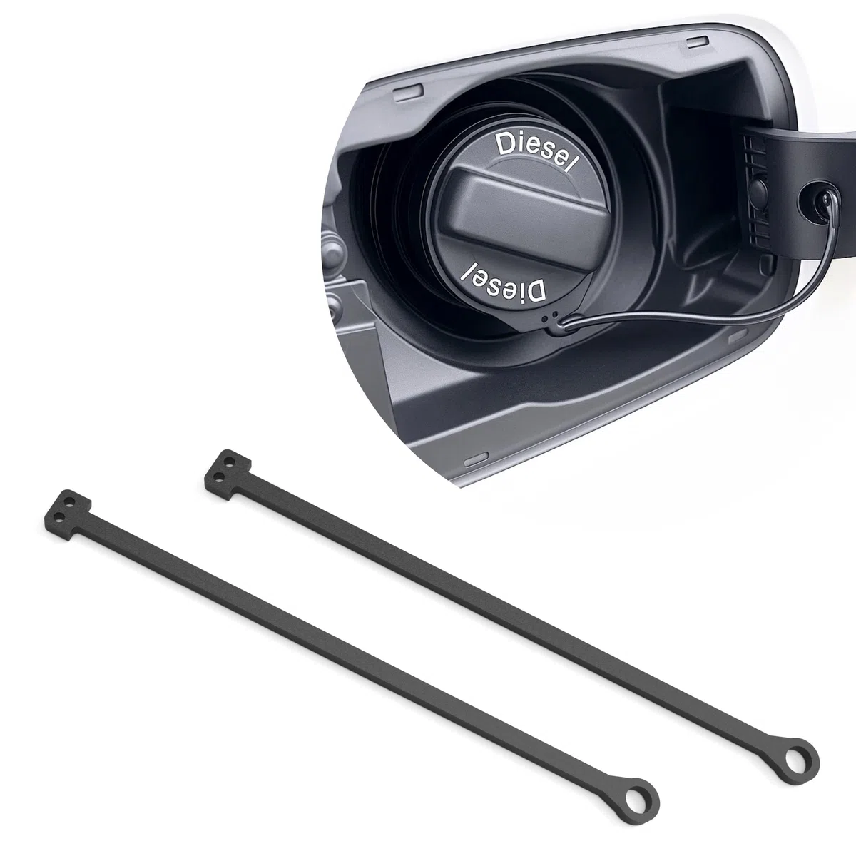 2 sztuki taśmy mocującej do korka wlewu paliwa, pasujące do Golf SEAT, Skoda Cupra, Audi A4, B8, A3, 8P, 8L, A6 4G & VW Passat B8 3BG T5 T6 – gumowa taśma do korka wlewu paliwa, akcesoria